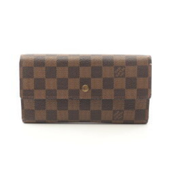 Louis Vuitton Porte Tresor Tri Long Wallet Leather Brown - Picture 1 of 8